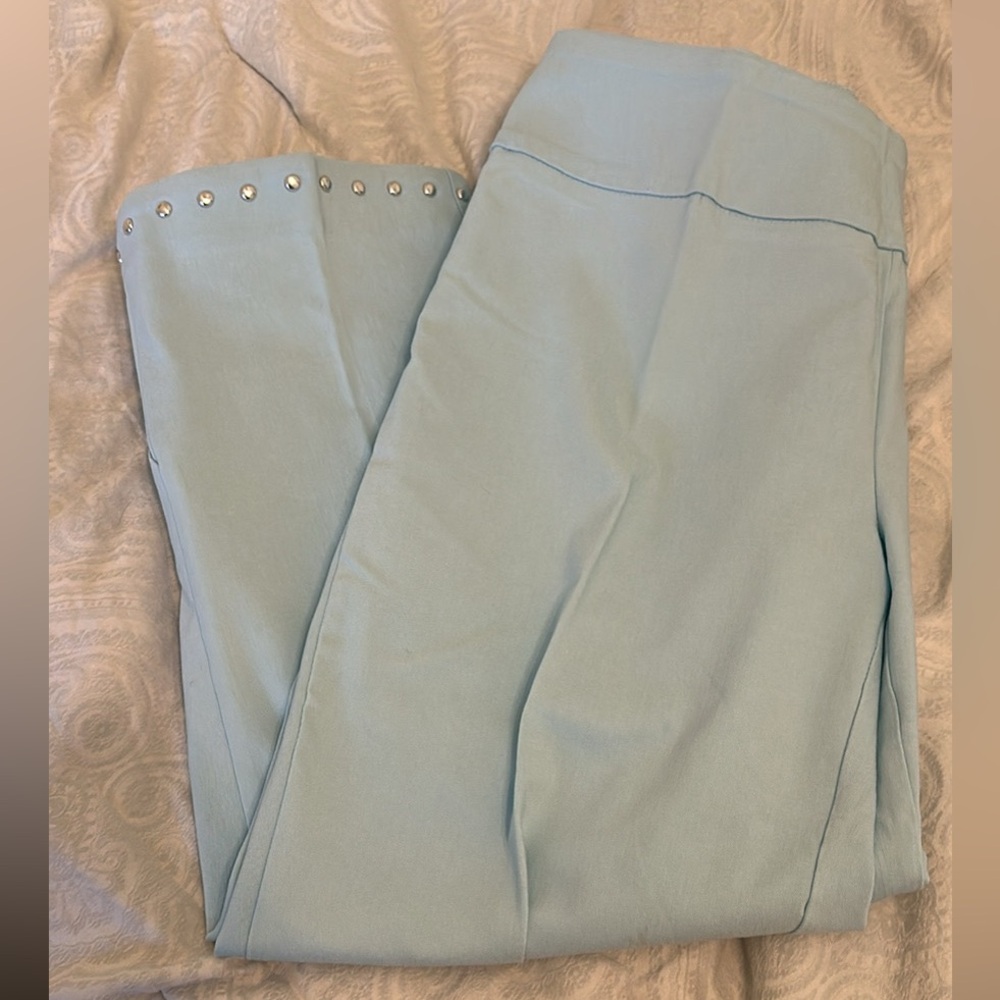 Zac & Rachel Light Blue Capris with Stud Detail